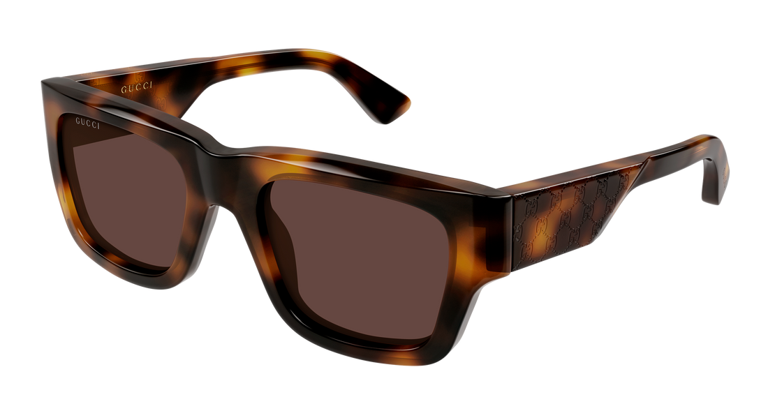 Occhiali da sole gucci gg1668s 008 havana rectangular / squared masculino taglia 52mm - Vista principale