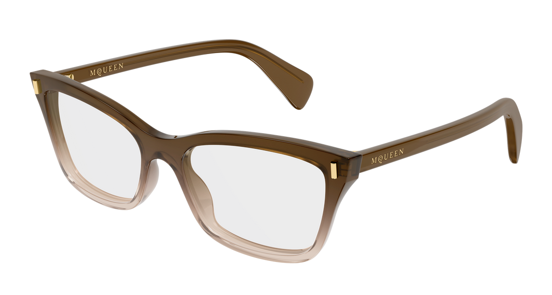 Lunettes de vue alexander mcqueen am0584o 008 marron cat eye femenino taille 54mm - Vue principale