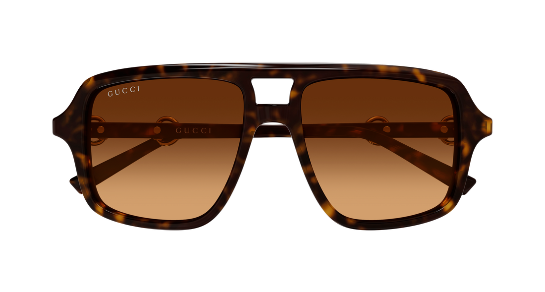 Óculos de sol gucci gg2052s 008 havana pilot/navigator femenino tamanho 55mm - Vista de detalhe