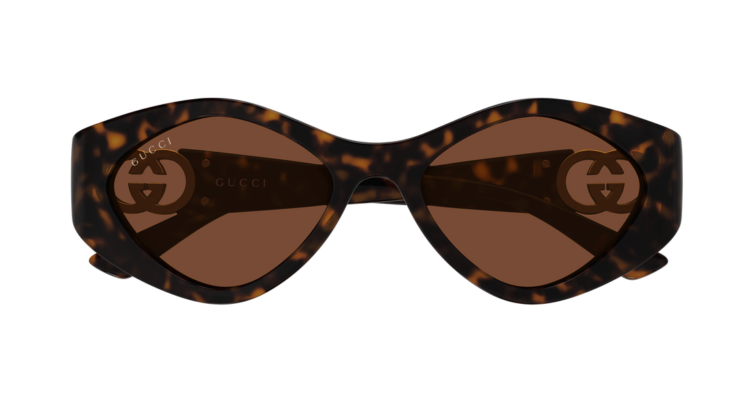 Óculos de sol gucci gg2121s 003 havana geometrical/directional femenino tamanho 52mm - Vista de detalhe