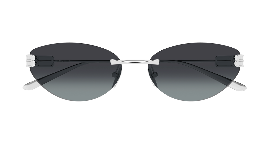 Óculos de sol balenciaga bb0486s 002 plateado cat eye femenino tamanho 61mm - Vista de detalhe