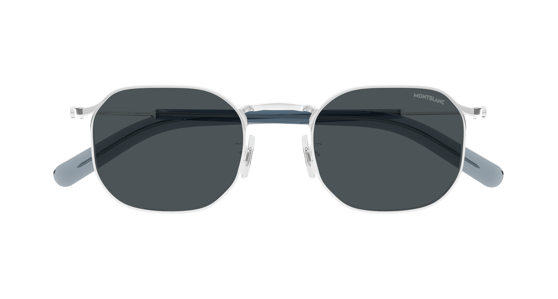 Gafas de sol montblanc mb0459s 002 plateado geometrical/directional masculino talla 50mm - Vista de detalle