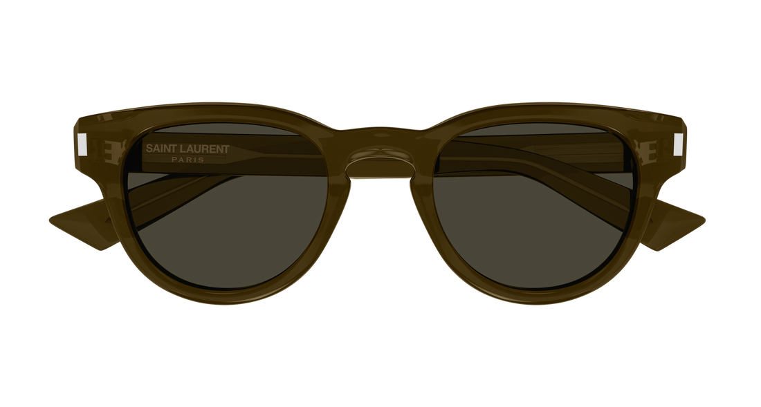 Óculos de sol saint laurent sl 876 004 marron round/oval/panthos masculino tamanho 48mm - Vista de detalhe