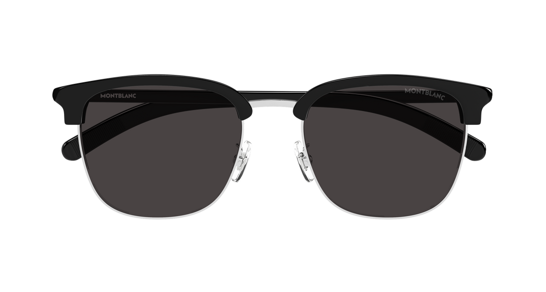 Óculos de sol montblanc mb0488sa 001 plateado rectangular / squared masculino tamanho 55mm - Vista de detalhe
