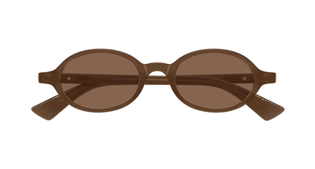 Lunettes de soleil bottega veneta bv1388s 007 marron round/oval/panthos unisex taille 47mm - Vue détaillée