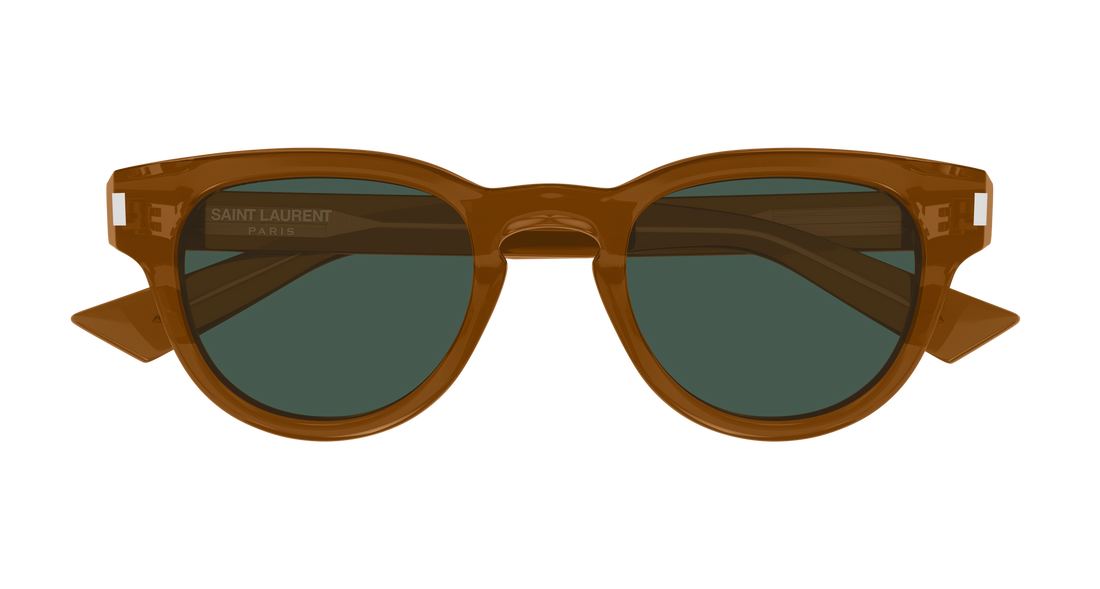 Óculos de sol saint laurent sl 876 005 marron round/oval/panthos masculino tamanho 48mm - Vista de detalhe