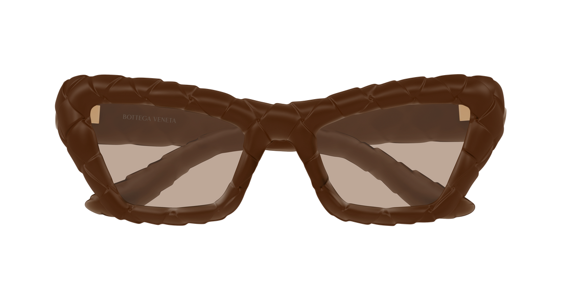 Óculos de sol bottega veneta bv1438s 002 marron cat eye femenino tamanho 56mm - Vista de detalhe