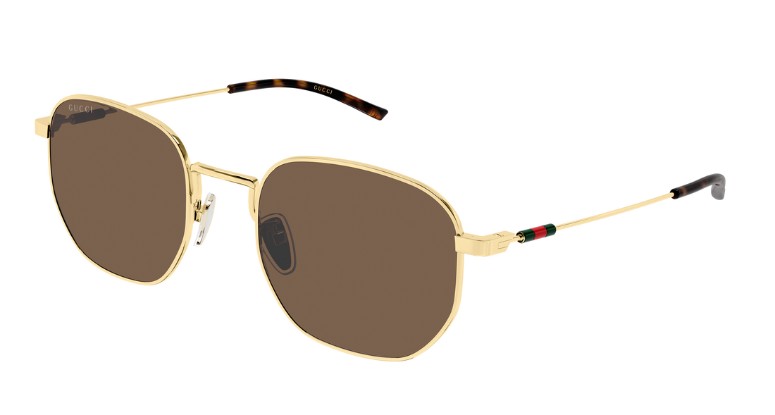 Óculos de sol gucci gg2095s 004 dorado round/oval/panthos masculino tamanho 52mm - Vista principal