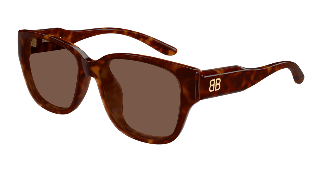 Lunettes de soleil balenciaga bb0512sk 002 havana rectangular / squared unisex taille 56mm - Vue principale