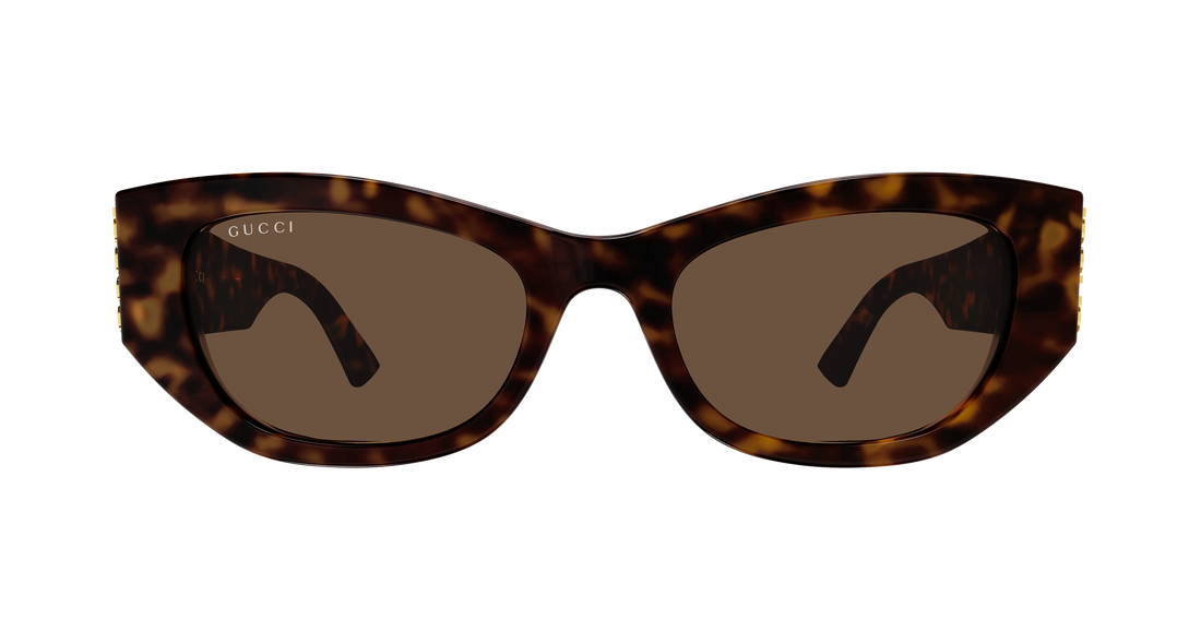Occhiali da sole gucci gg2044sa 002 havana cat eye femenino taglia 53mm - Vista dettagliata