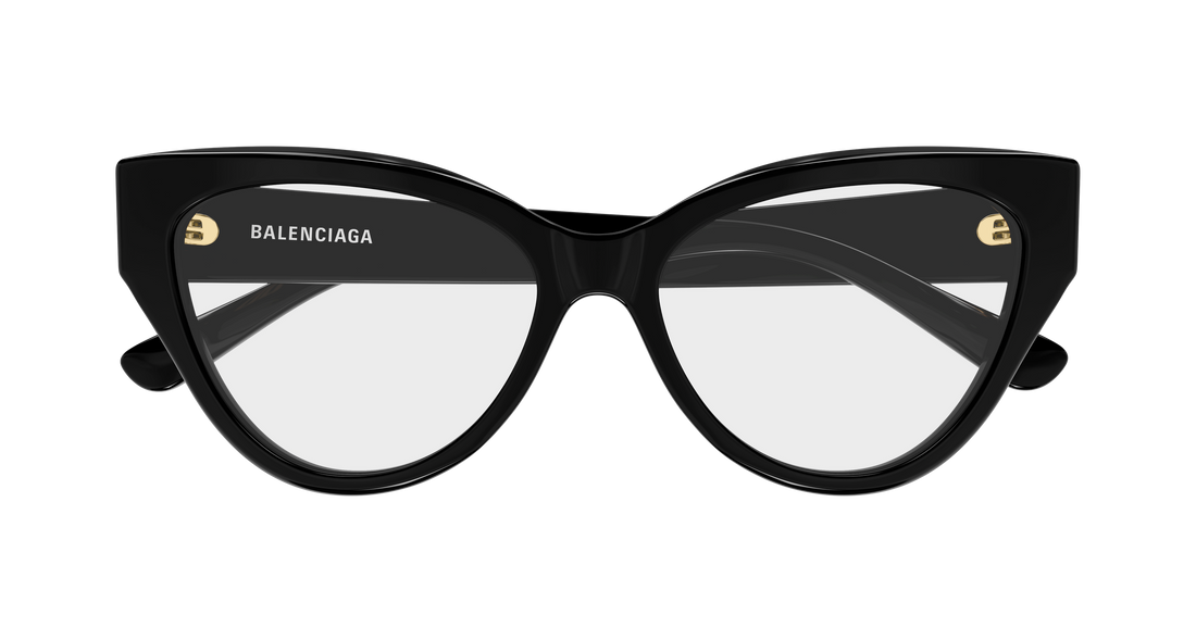 Óculos graduados balenciaga bb0482o 001 negro cat eye femenino tamanho 56mm - Vista de detalhe