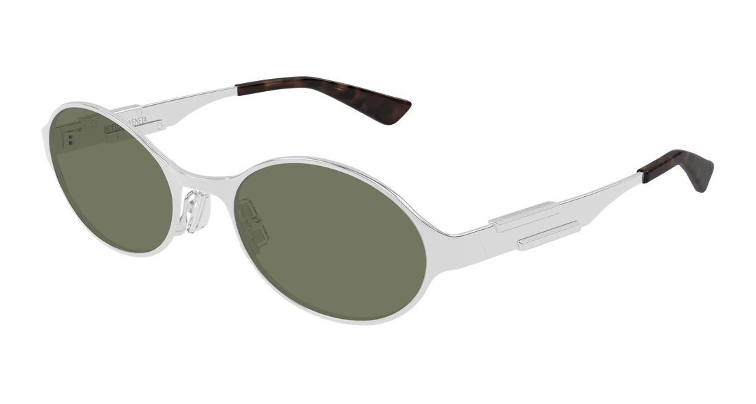 Óculos de sol bottega veneta bv1456s 002 plateado round/oval/panthos unisex tamanho 55mm - Vista principal
