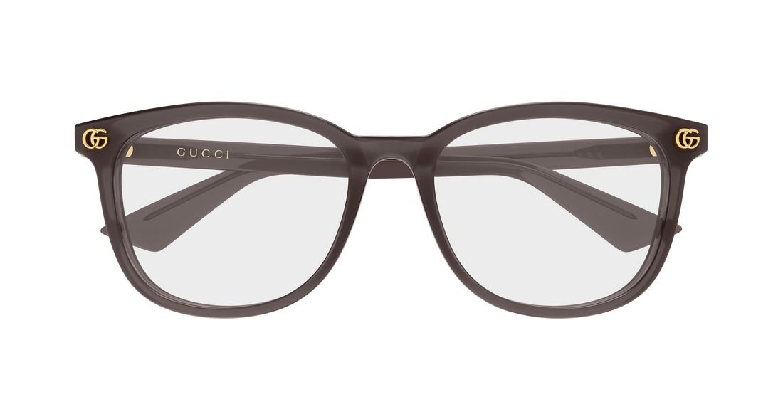 Lunettes de vue gucci gg2265oa 002 marron round/oval/panthos femenino taille 53mm - Vue détaillée