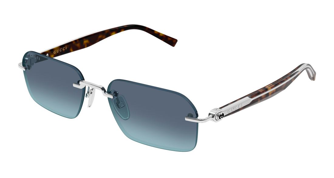 Lunettes de soleil gucci gg2259s 004 plateado rectangular / squared masculino taille 55mm - Vue principale