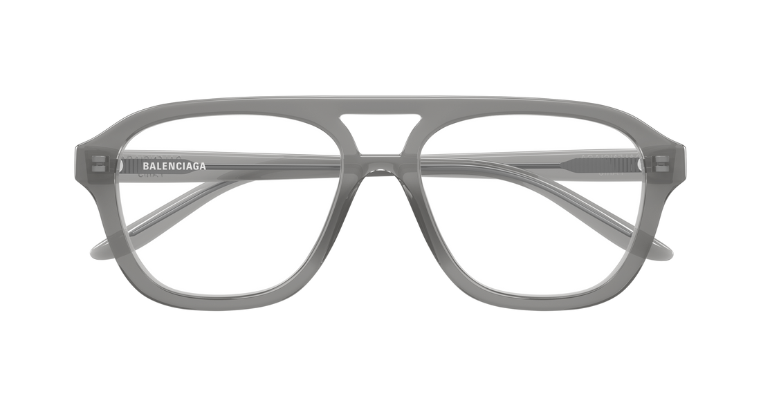 Brillen balenciaga bb0529o 004 gris pilot/navigator masculino größe 55mm - Detailansicht