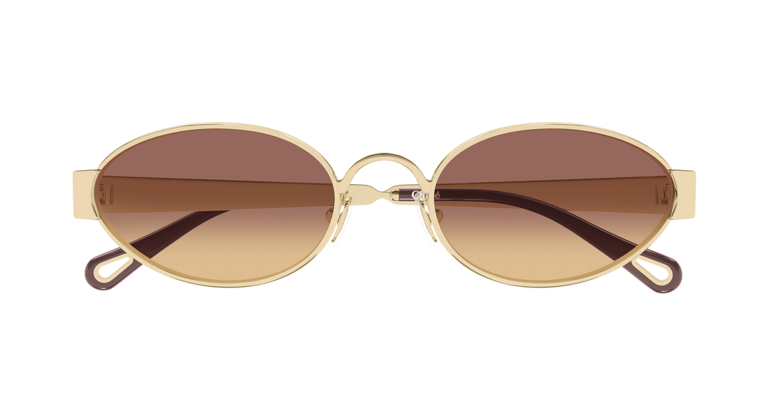 Lunettes de soleil chloé ch0355s 002 dorado round/oval/panthos femenino taille 54mm - Vue détaillée