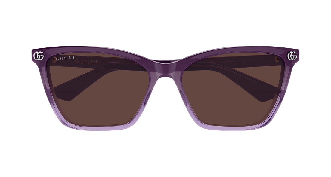 Óculos de sol gucci gg2111s 003 violeta cat eye femenino tamanho 56mm - Vista de detalhe