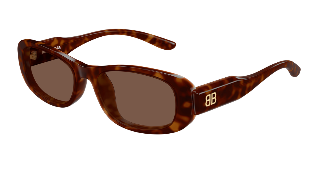 Lunettes de soleil balenciaga bb0511sk 002 havana rectangular / squared unisex taille 55mm - Vue principale