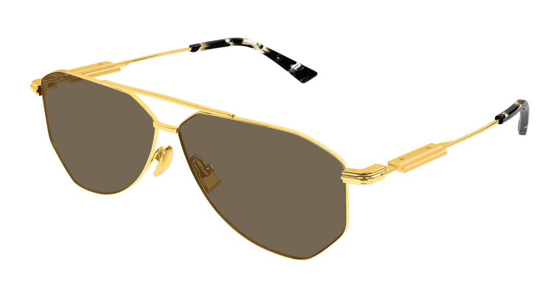 Lunettes de soleil bottega veneta bv1508s 003 dorado pilot/navigator unisex taille 60mm - Vue principale