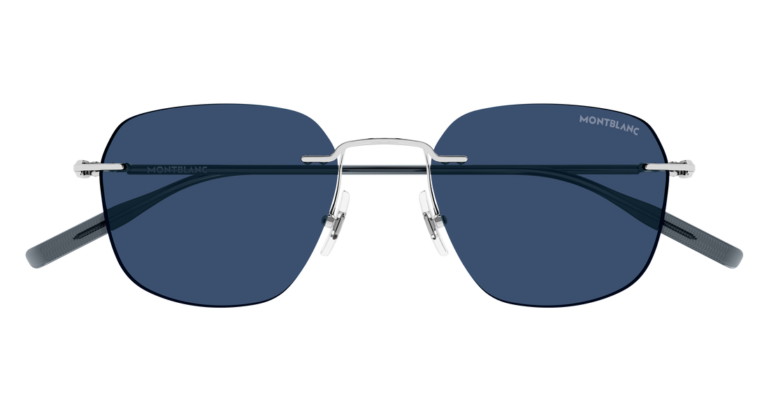 Lunettes de soleil montblanc mb0430s 003 plateado rectangular / squared masculino taille 53mm - Vue détaillée