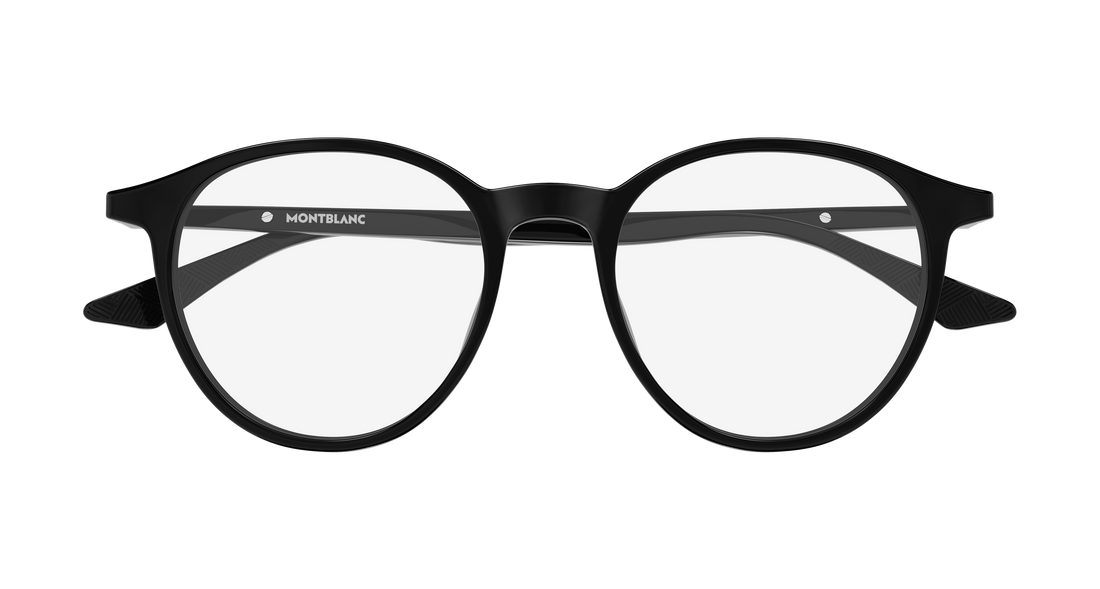 Lunettes de vue montblanc mb0512o 001 negro round/oval/panthos masculino taille 49mm - Vue détaillée
