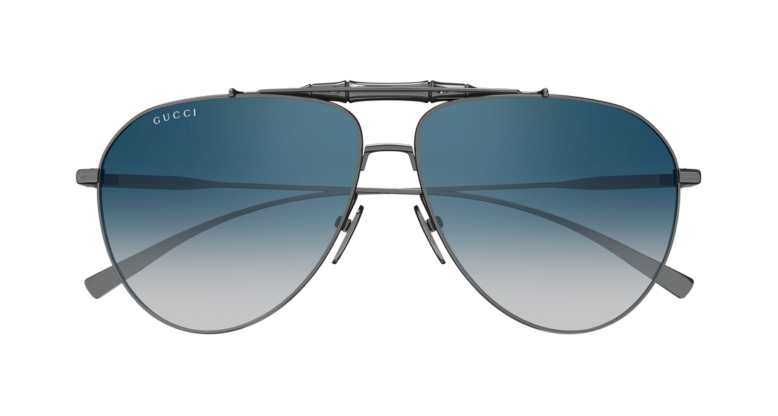 Óculos de sol gucci gg2064s 003 plateado pilot/navigator masculino tamanho 60mm - Vista de detalhe