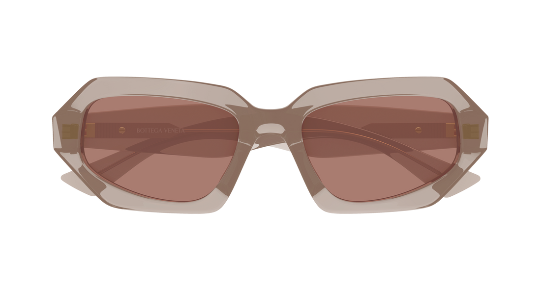 Lunettes de soleil bottega veneta bv1502s 003 marron rectangular / squared unisex taille 54mm - Vue détaillée
