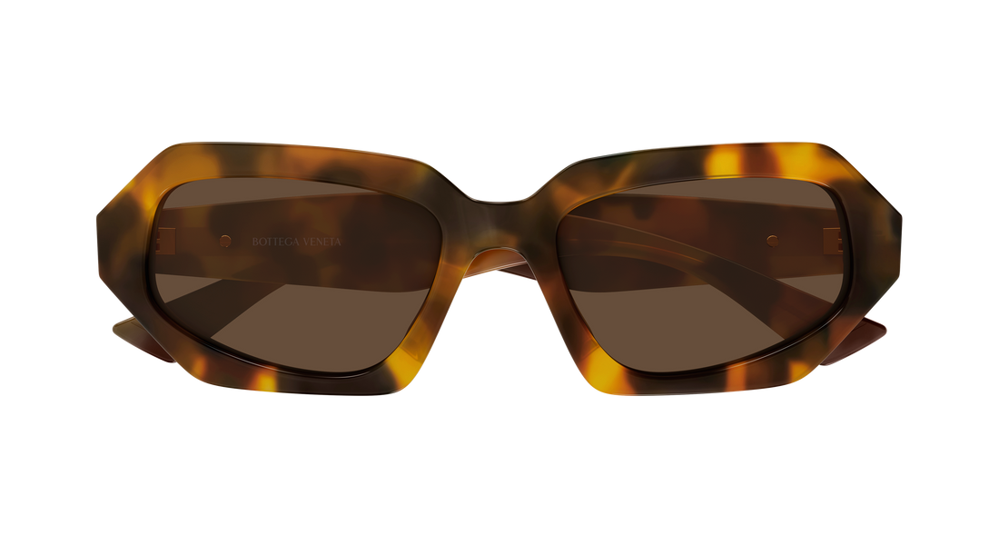 Lunettes de soleil bottega veneta bv1502s 002 marron rectangular / squared unisex taille 54mm - Vue détaillée
