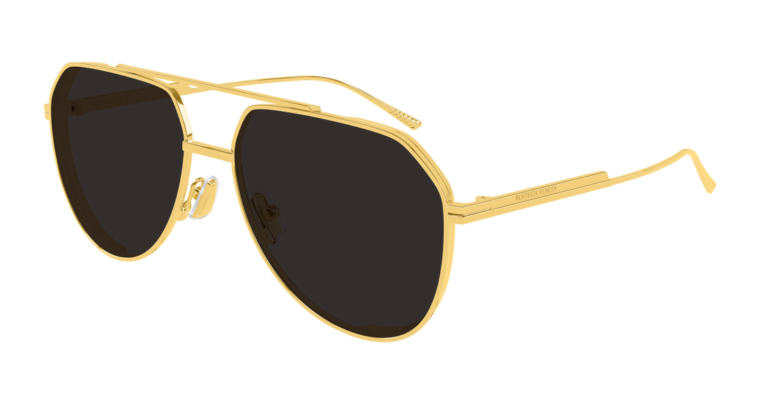 Occhiali da sole bottega veneta bv1465s 001 dorado pilot/navigator unisex taglia 60mm - Vista principale