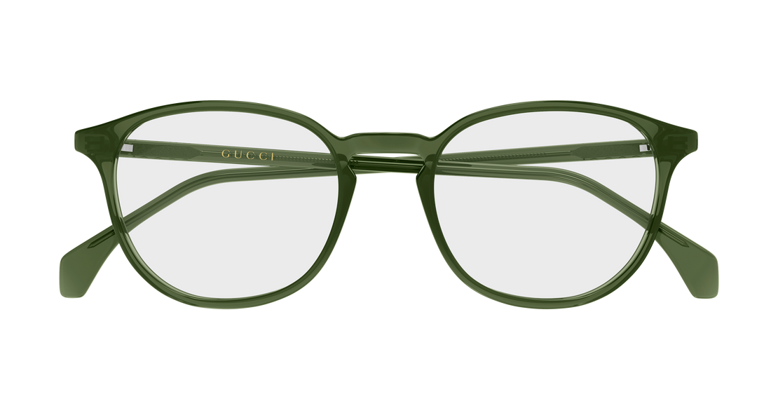 Lunettes de vue gucci gg0551o 027 verde round/oval/panthos masculino taille 52mm - Vue détaillée