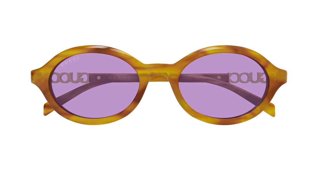 Occhiali da sole gucci gg2153s 004 havana round/oval/panthos femenino taglia 51mm - Vista dettagliata