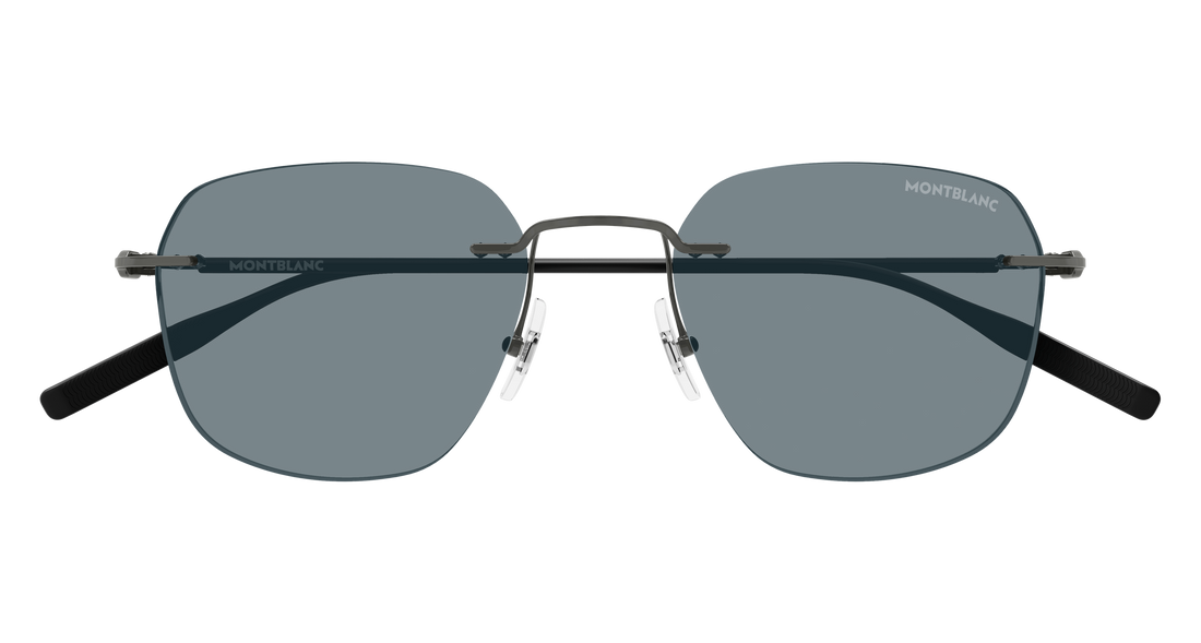 Lunettes de soleil montblanc mb0430s 002 plateado rectangular / squared masculino taille 53mm - Vue détaillée