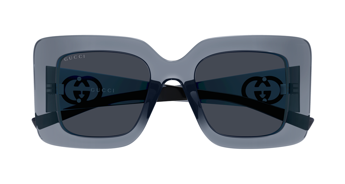 Óculos de sol gucci gg2025s 003 gris rectangular / squared femenino tamanho 49mm - Vista de detalhe