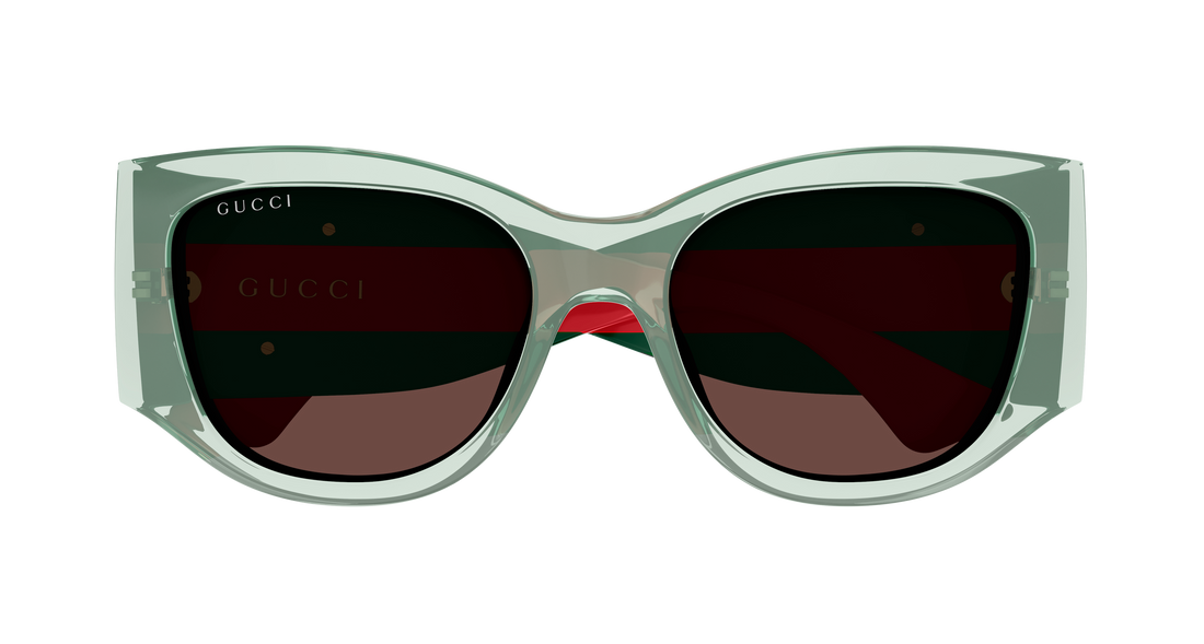 Óculos de sol gucci gg2115s 003 verde cat eye femenino tamanho 55mm - Vista de detalhe