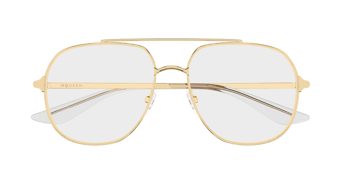 Lunettes de vue alexander mcqueen am0591o 002 dorado pilot/navigator unisex taille 55mm - Vue détaillée