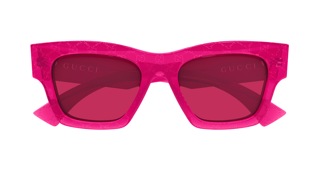Óculos de sol gucci gg1835s 008 rosa rectangular / squared femenino tamanho 52mm - Vista de detalhe
