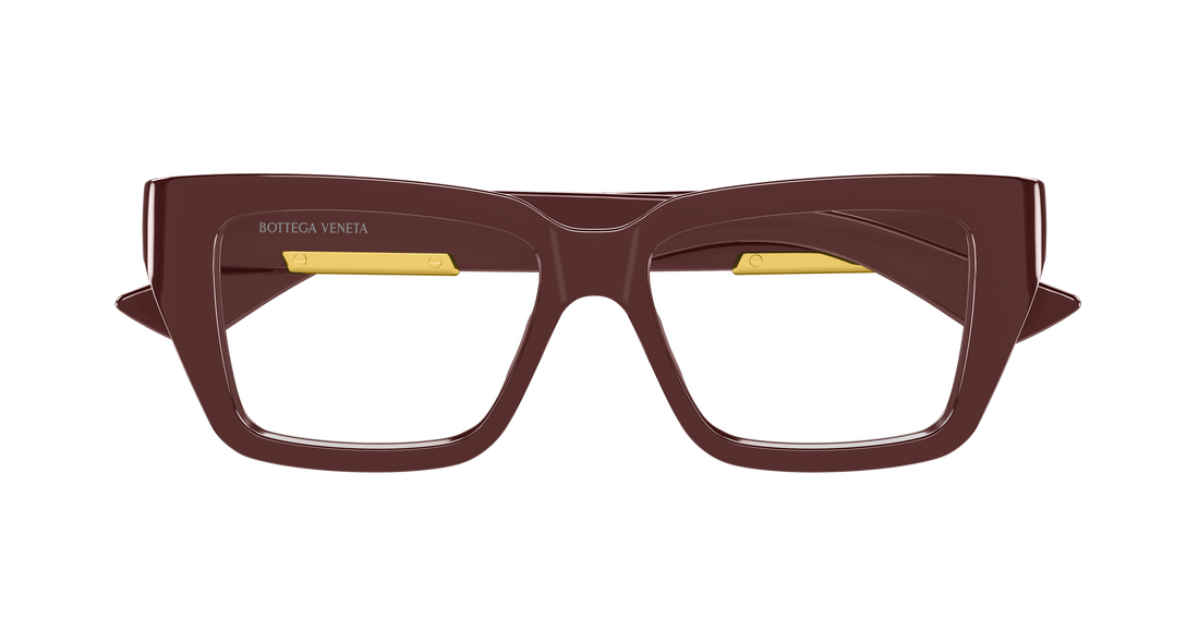 Óculos graduados bottega veneta bv1455o 004 burdeos rectangular / squared femenino tamanho 52mm - Vista de detalhe