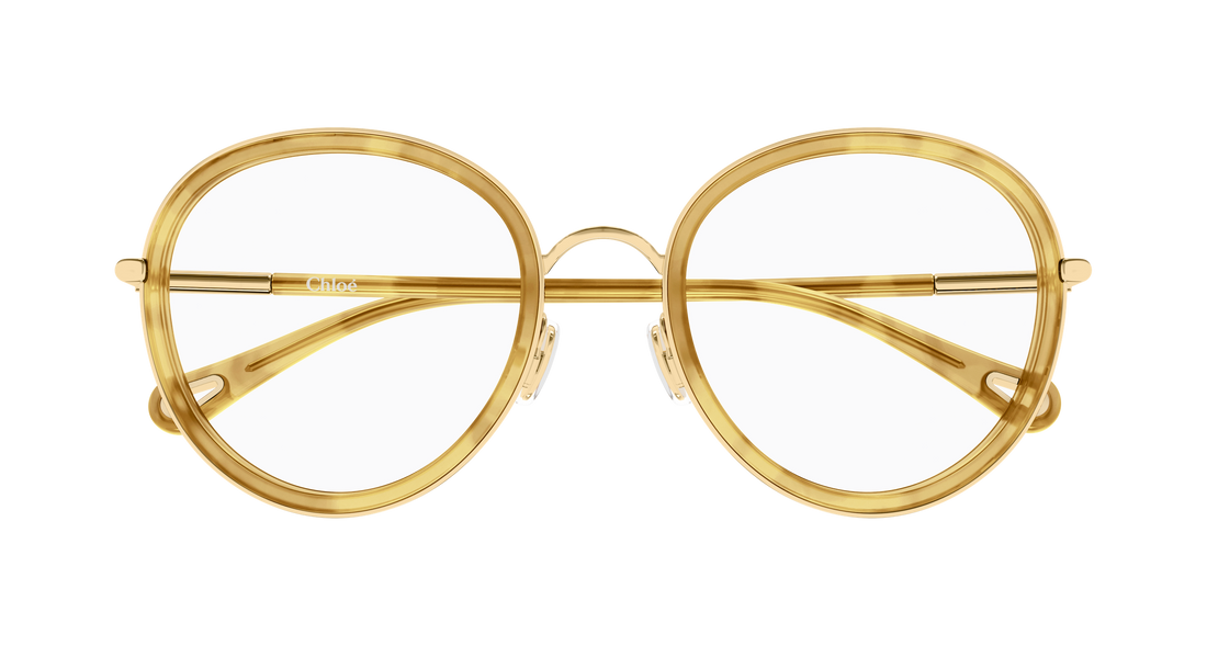 Prescription glasses chloé ch0374o 003 dorado round/oval/panthos femenino size 53mm - Detailed view