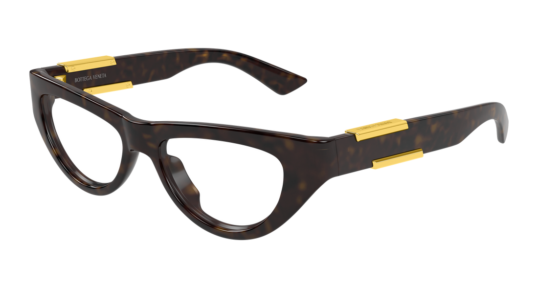 Óculos graduados bottega veneta bv1454o 002 havana cat eye femenino tamanho 51mm - Vista principal