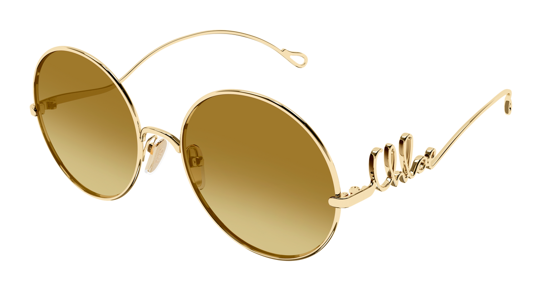 Lunettes de soleil chloé ch0372s 003 dorado round/oval/panthos femenino taille 56mm - Vue principale