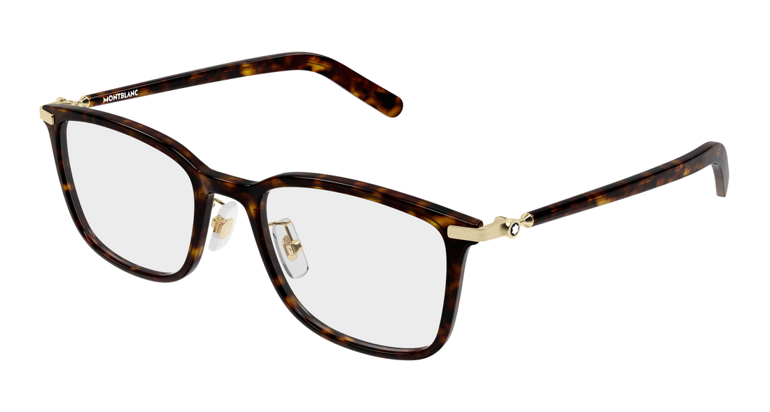 Brillen montblanc mb0500oa 002 havana rectangular / squared masculino größe 53mm - Hauptansicht