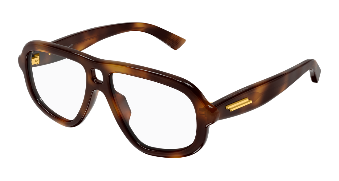 Brillen bottega veneta bv1495o 002 havana pilot/navigator unisex größe 53mm - Hauptansicht