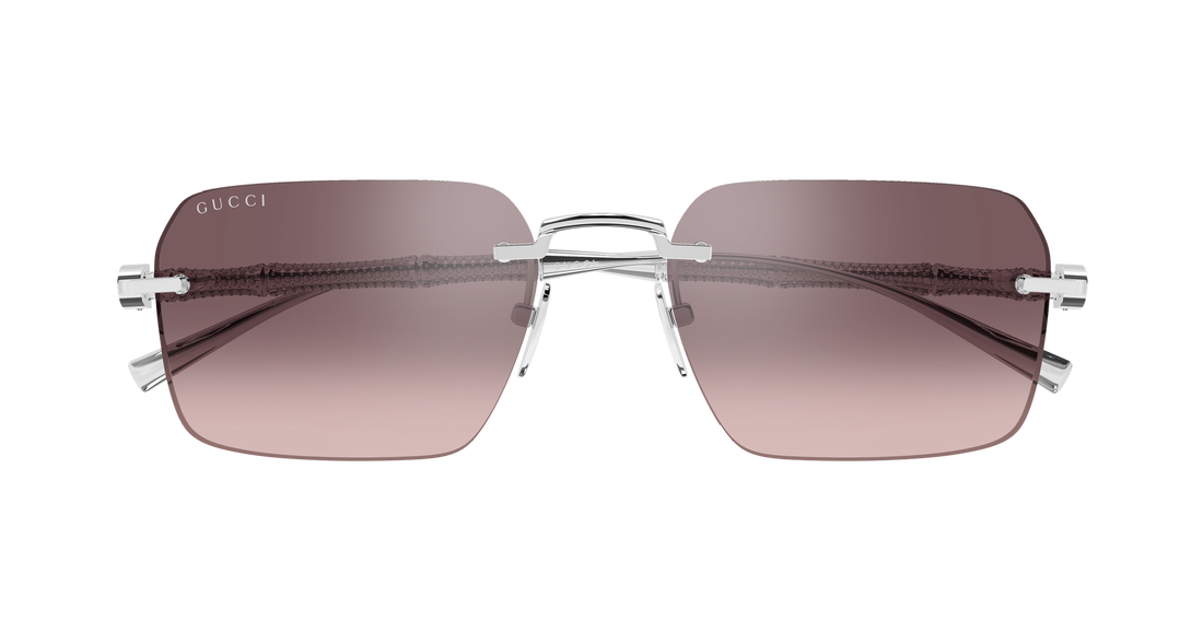 Óculos de sol gucci gg2154s 005 plateado rectangular / squared masculino tamanho 56mm - Vista de detalhe