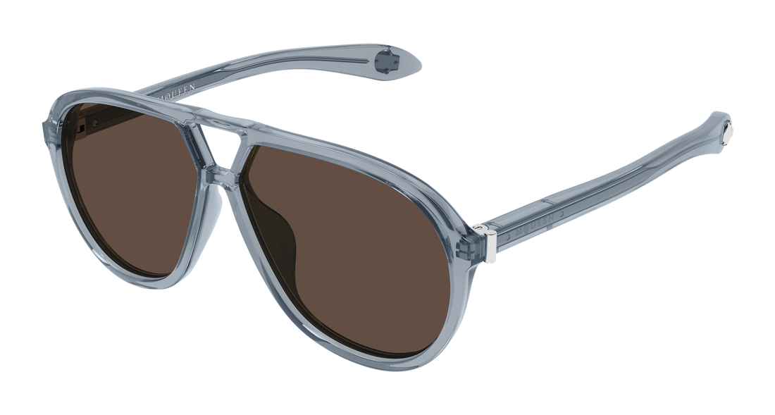 Lunettes de soleil alexander mcqueen am0586s 004 gris pilot/navigator unisex taille 59mm - Vue principale