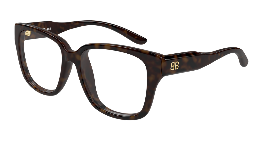 Lunettes de vue balenciaga bb0513o 002 havana rectangular / squared femenino taille 55mm - Vue principale