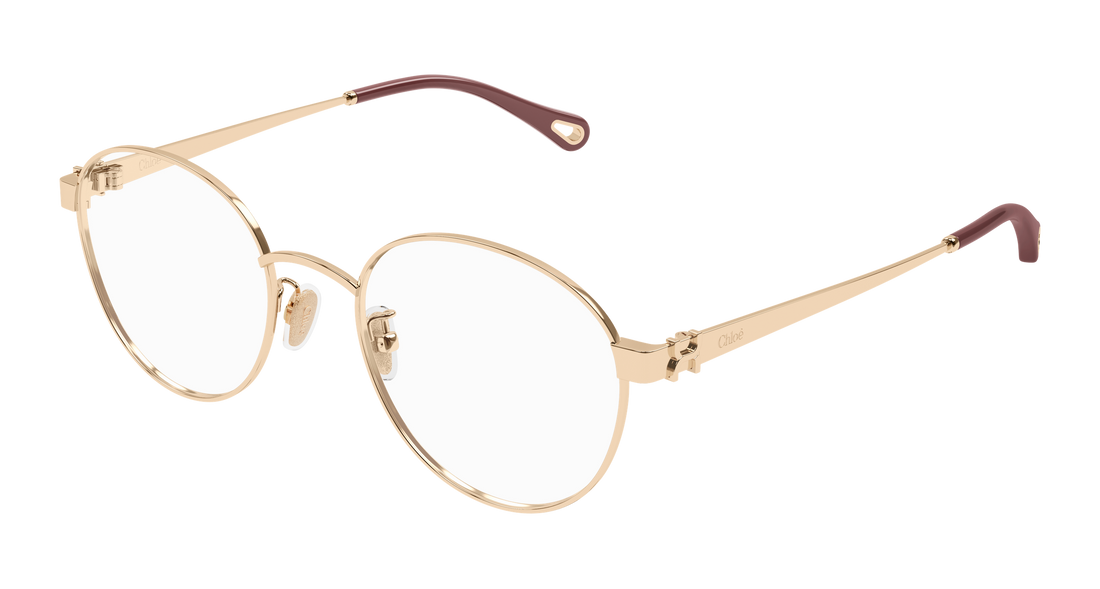 Prescription glasses chloé ch0377oa 003 dorado round/oval/panthos femenino size 52mm - Main view