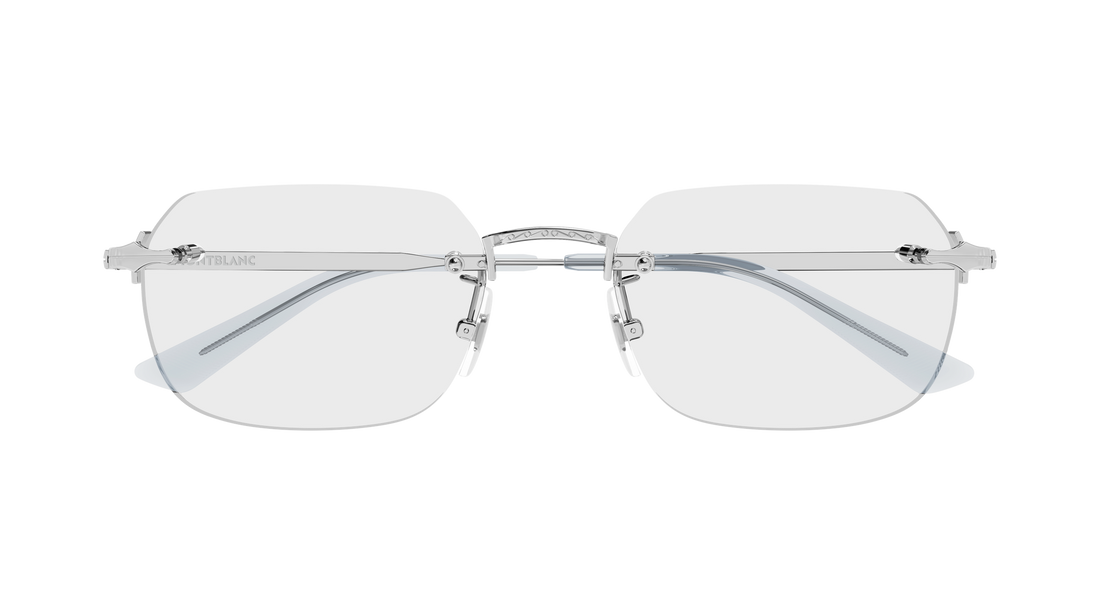 Lunettes de vue montblanc mb0514o 003 plateado rectangular / squared masculino taille 54mm - Vue détaillée