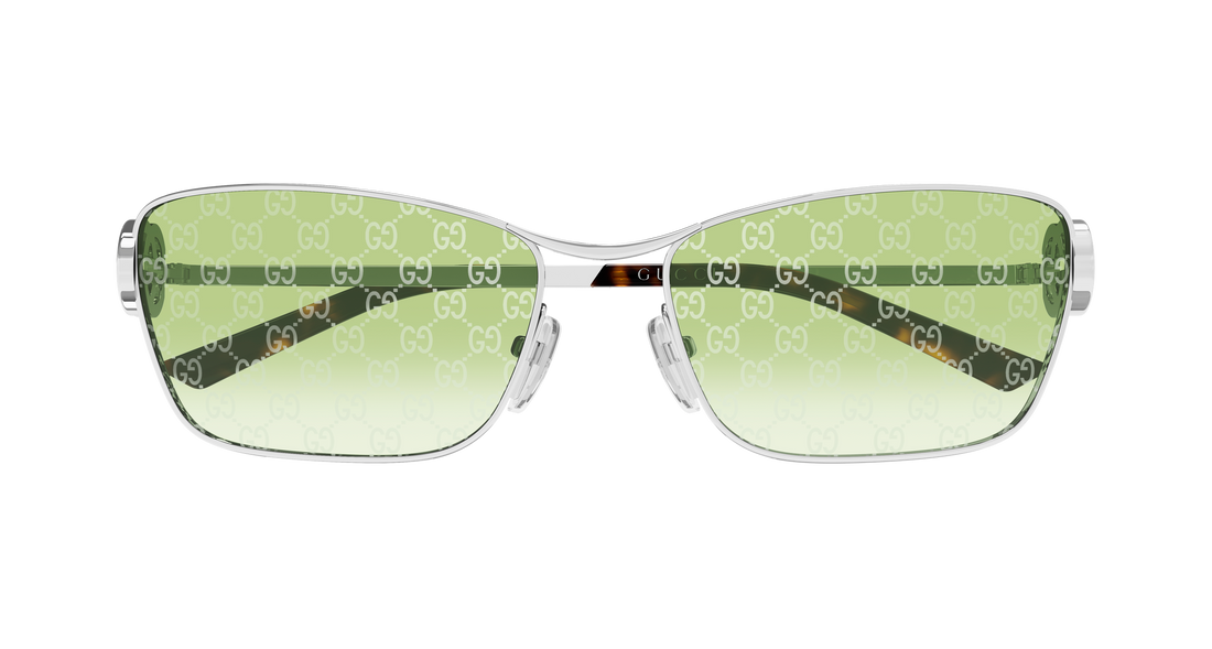 Óculos de sol gucci gg2045s 004 plateado cat eye femenino tamanho 58mm - Vista de detalhe