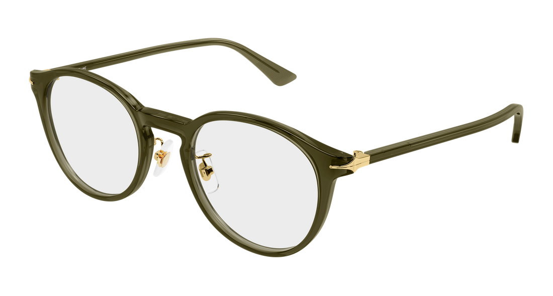 Lunettes de vue montblanc mb0530oa 004 verde round/oval/panthos masculino taille 50mm - Vue principale