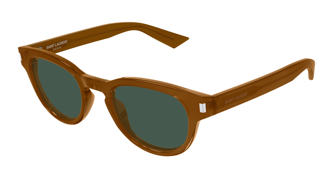 Óculos de sol saint laurent sl 876 005 marron round/oval/panthos masculino tamanho 48mm - Vista principal